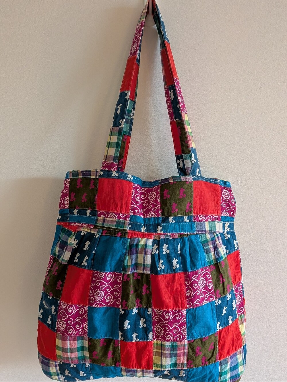 Disney Parks Quilted Fabric Tote Bag Cute & Colorful